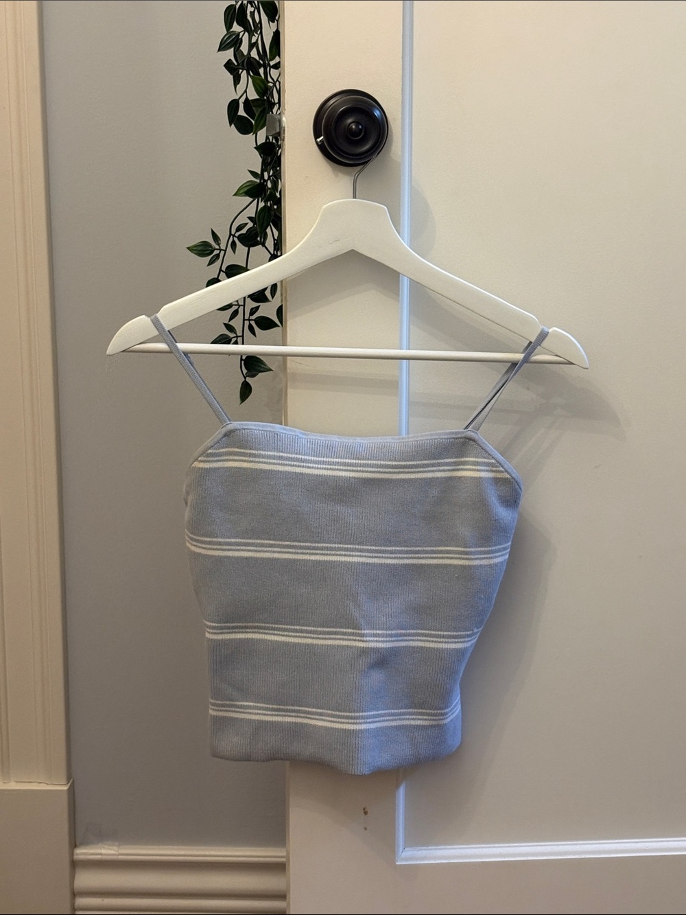 Babaton Aritiza. Light Blue Striped Knit Top